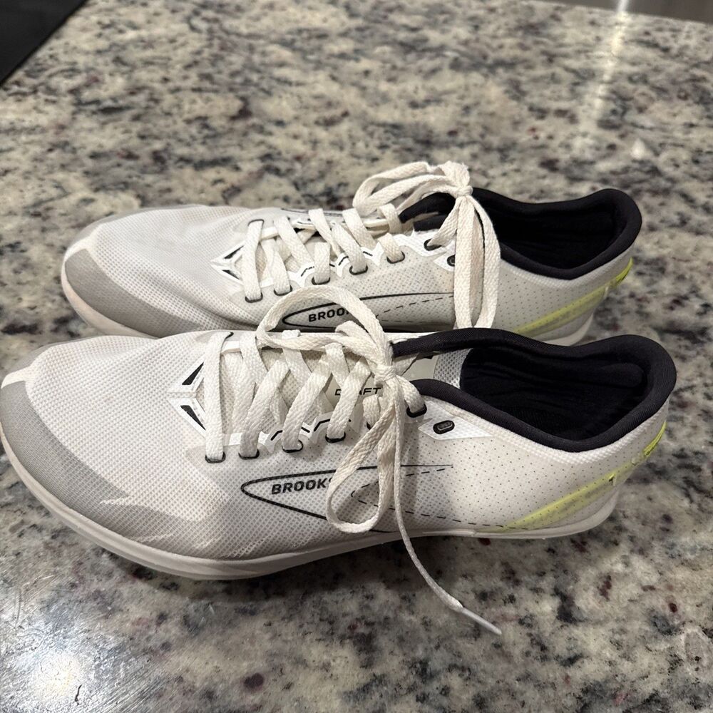 Brooks Draft XC Cross Country Spikes Men 8.5 Women 10 White Black 1000391D129